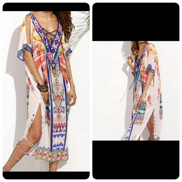 😍HOST PICK😍Tribal Kaftan Bohemian SunDress 🌞 - Picture 3 of 5